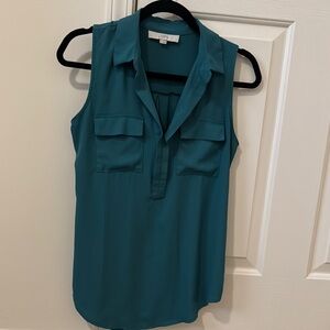 LOFT Women's Teal Sleeveless Top
